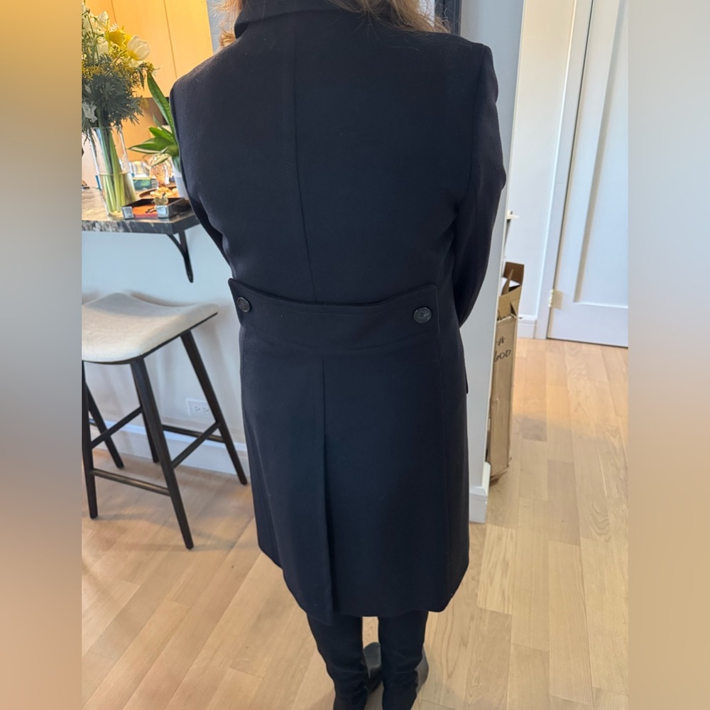 Prada Women's Classic Dark Navy Wool Coat - Picture 7 of 7